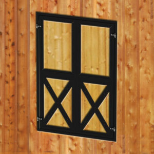 Classic Hayloft Door - Square-Black/2x6 T&G Fill/No Lexan